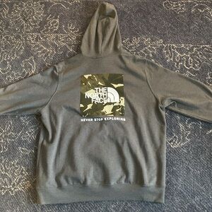 North Face Hoodie Camo Logo